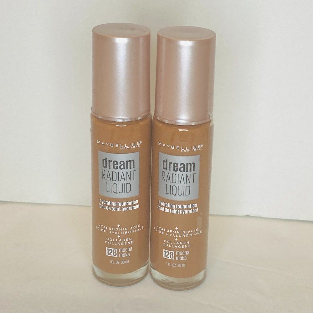 MAYBELLINE Dream Radiant Liquid Hydrating Foundation 128 Mocha 1fl oz 30ml 2pack